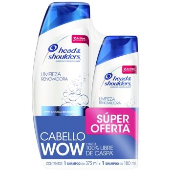 HEAD&SHOULDERS SH LIMPIEZA 375 ML+SH 180 72779