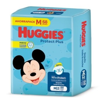 HUGGIES PROTEC PLUS UNISEX M 68 PAÑALES 92681