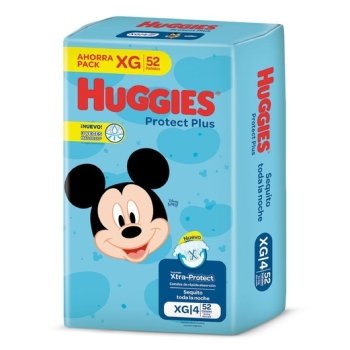 HUGGIES PROTEC PLUS UNISEX XG 52 PAÑALES 92683